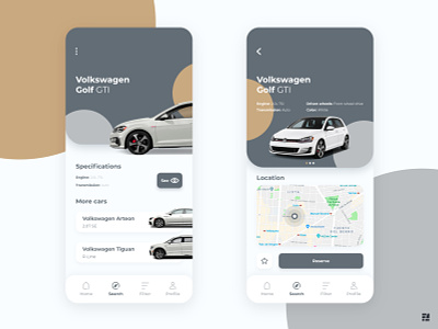 Rental Car App Interface - UI Design app app design design graphic design interface prototype ui ui design ui ux ux