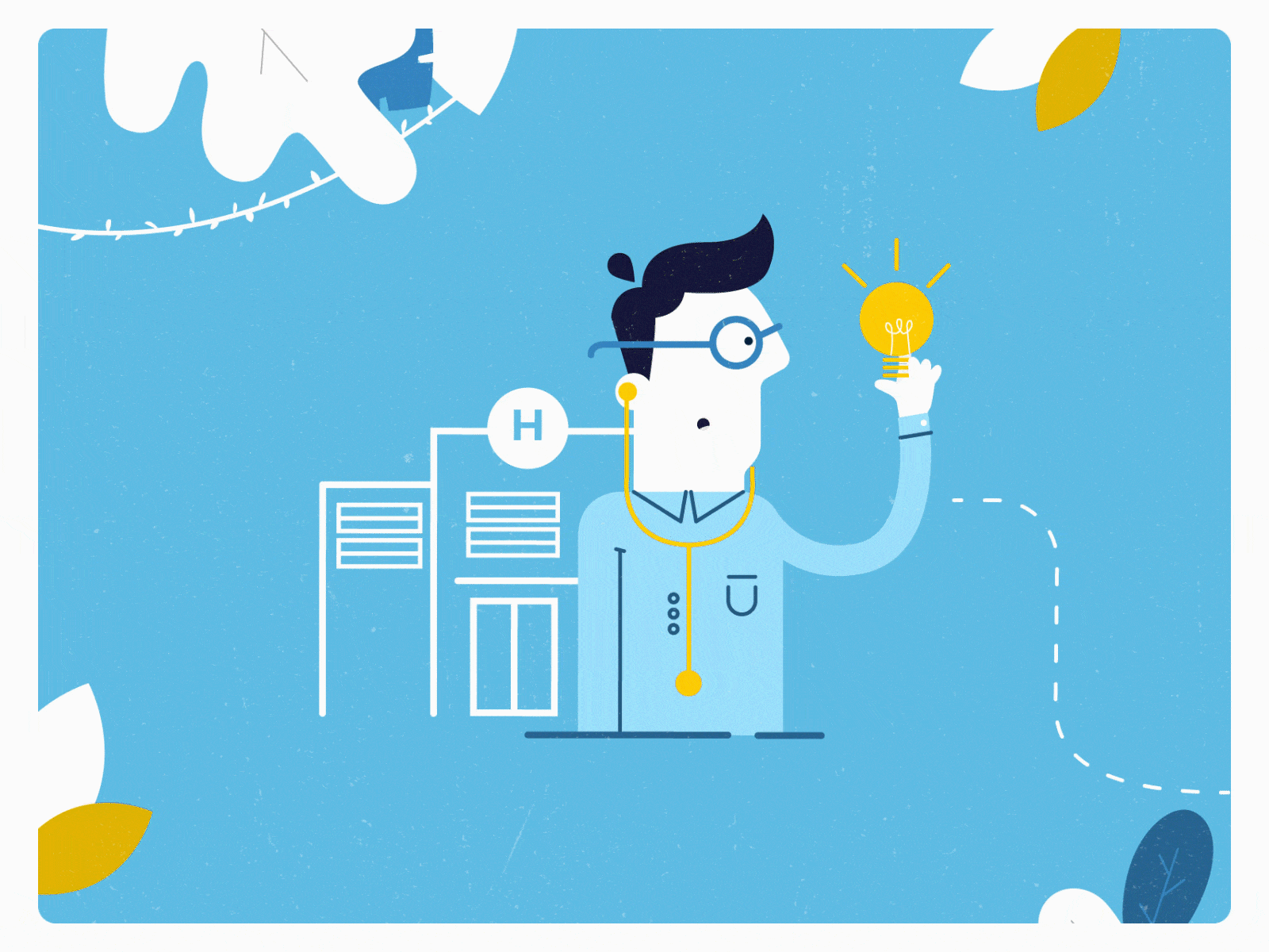 Startup illustrations business character design colorful entrepeneur hospital innovation jungle service space startup