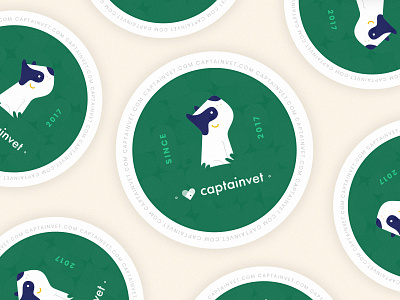 Coaster Captainvet animal badge coaster coaster design dog drink green illustration sticker vector