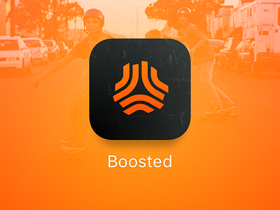 Boosted Boards | App Icon app icon boosted boards dailyui orange skateboard sketch texture vector