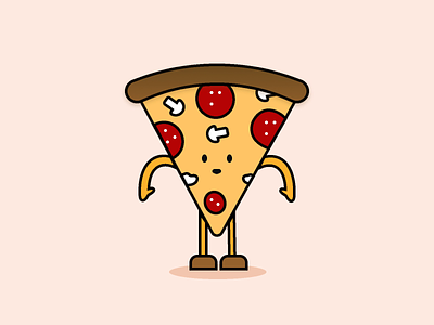 Jumping pizza slice animation bounce design illustration jump pizza vector