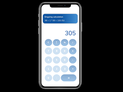 Daily UI #004 - Calculator blue and white calculator calculator ui dailyui dailyui004 mobile