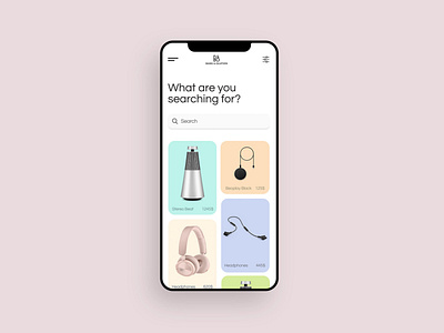 Bang&Olufsen Mobile App app design flat minimal mobile ui