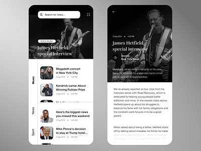 News App UI app design minimal mobile ui