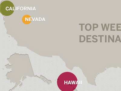 Top weekend destinations graphic for Facebook graphic map vector