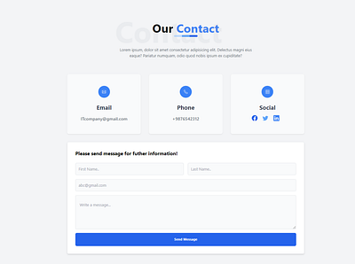 Tailwind CSS Contact Components css html tailwind css uiux web design