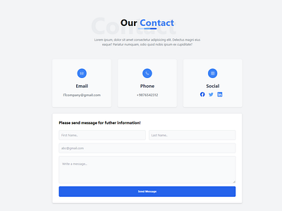 Tailwind CSS Contact Components