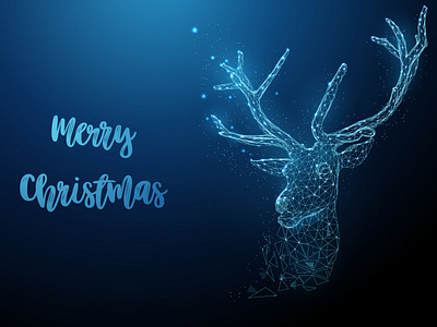 Merry Christmas 2021 abstract blue christmas deer digital future futuristic gift low magic merry christmas neon new poly polygonal santa santa claus wireframe year