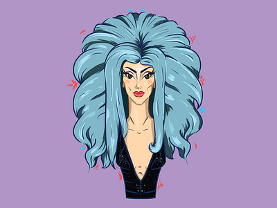 Yosale is a pretty girl design drag queen fanart flat icon illustration logo portrait tel aviv vector