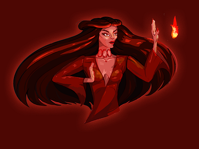 The Red Witch design fanart fantasy fire gameofthrones got graphic illustration illustrator tel aviv