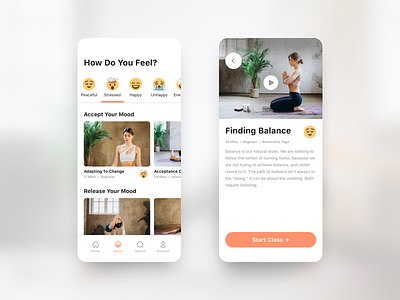 Mood Selection | A Yoga App for Navigating Emotions