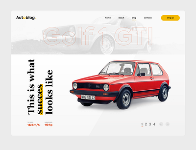 VW MK1 GTI tribute website page car concept design icon ui ux web website website concept