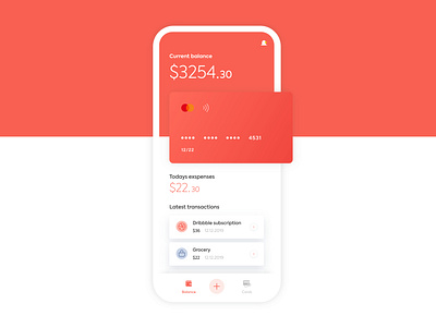 Mobile bank app adobe xd app app design application balance banking card concept credit card design finance graphic design ios money ui uiux ux uxdesign web