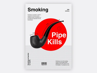 Smoking Poster behance branding colors design design a logo dribbble graphic design health illustration inspirations logo logo design process minimal modern pipe smoking poster poster design simple smoking vector