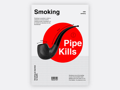 Smoking Poster behance branding colors design design a logo dribbble graphic design health illustration inspirations logo logo design process minimal modern pipe smoking poster poster design simple smoking vector