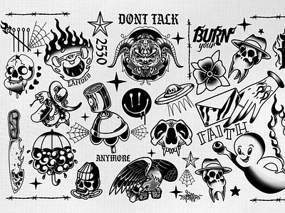 tattoo flash  'Dont Talk Anymore'