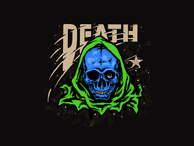 death midnight dribbble graphicdesign illustration illustration art merchandise procreate skateboard skull surfing tshirt tshirtdesign