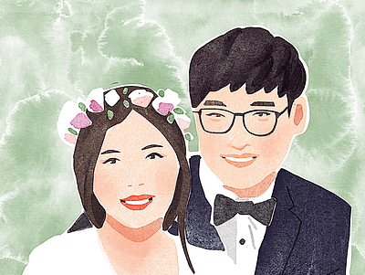 wedding day illustraion procreate watercolor wedding