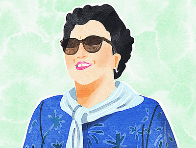 Grandmother grandmother illustration watercolor yolo