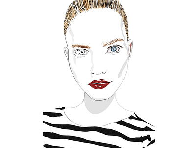 Illustrated portrait, stylization design digital portrait eye catching fashion illustration illustration portrait illustration stylized