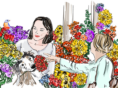 Vivid illustration for the  florist’s website