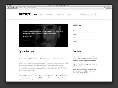 Outright blog responsive theme wordpress