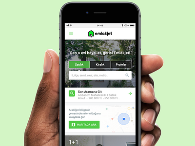 Emlakjet Mobile Web android emlakjet homepage icons ios minimal photo real estate realtor turkish