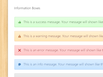 Boxes box error icon info success theme ui warning wordpress