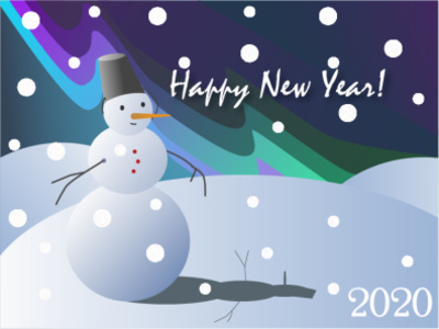 postcard 2020 card happynewyear illustration postcard vector