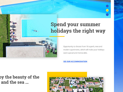 Frontpage apartments design graphic grid layout pool web website