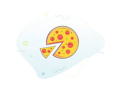Lunch break conffeti design food graphic illustration pizza sketch vector