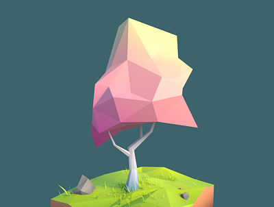 Tree #1 3d 3d art 3d artist 3dsmax cartoon casual conceptart coronarender fairy fantasy hypercasual hypercasualgames illustration junior lowpoly polygon art polygonal student study stylized