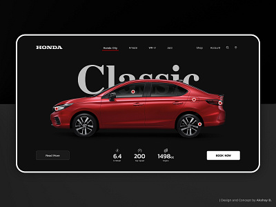 Honda Car Website Landing Page UI/UX Design