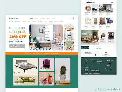 Furniture Website UI Design adobe xd app design figma furniture website ui design graphic design prototype ui uiux design