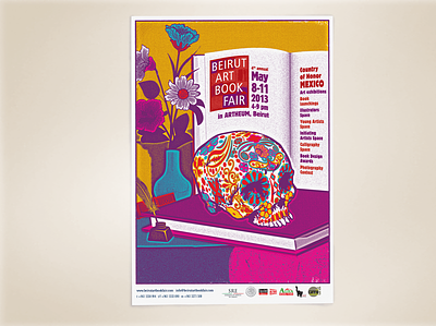 Poster design for the second edition of an art book fair design illustration logo design logodesign poster art poster design sugar skull sugarskull