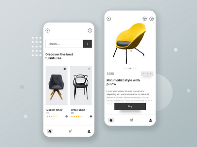 Furniture app design 2021 chair chair app design furniture furniture app design mobile app mobile app design trending ui uiux
