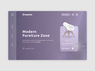 Chair home ecommerce furniture website ui web