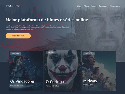 Landing page - Design concept movies designs interface landingpage movies site design ui website