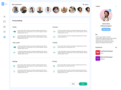 Design settings dashboard interface ui ux