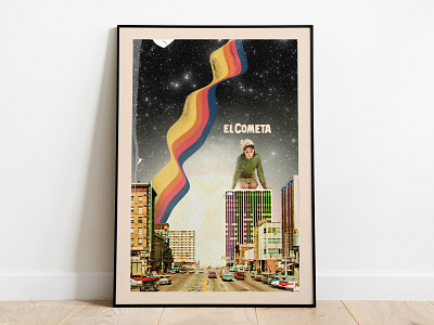 'El Cometa' Illustrative Collage collage design illustration mixedmedia vintage vintage design vintage photography