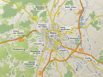 City Map 2 (Dijon, Burgundy, France) cartographisme city city map design illustration illustration de carte map rendering street vector