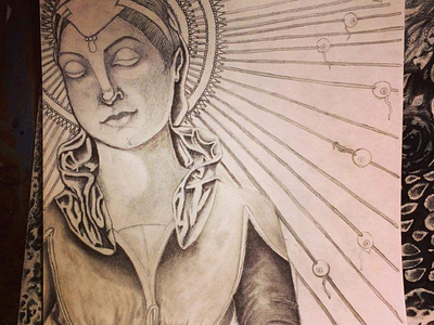 St. Lucy of Syracuse illustration pencil