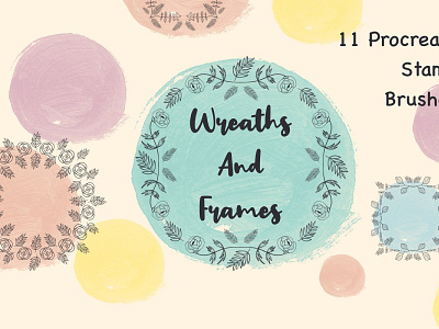 Wreaths and Frames Procreate Brushes branding branding design frames mockup procreate brush procreate brush set procreate brushes