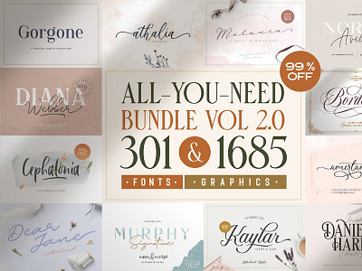 301 fonts and 1685 graphics branding branding design font font awesome font bundle font design font duo font family fonts