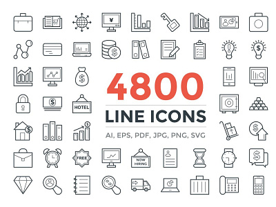 Download 4800 Line Icons Pack By Andalia On Dribbble