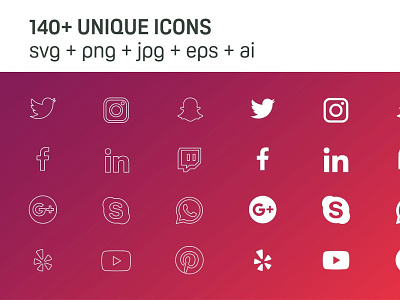 140  Essential Social Icons