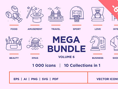 Line Icons Mega Bundle Vol 6