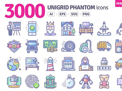 3000 Unigrid Phantom icons branding icons icons design icons pack icons set iconset
