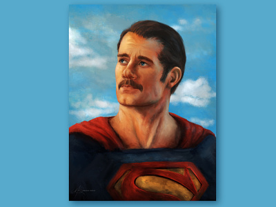 The Mustache Cut illustration portrait procreate