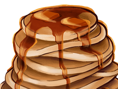 Pancakes! adobe adobe photoshop digital digital art digital illustration digital painting drawing food illustration photoshop